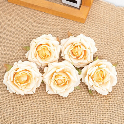 10 komada bijelog svilenog umjetnog cvijeća ruže, glave spomenara za kućno vjenčanje, rođendansku dekoraciju torte, lažni cvijet visoke kvalitete