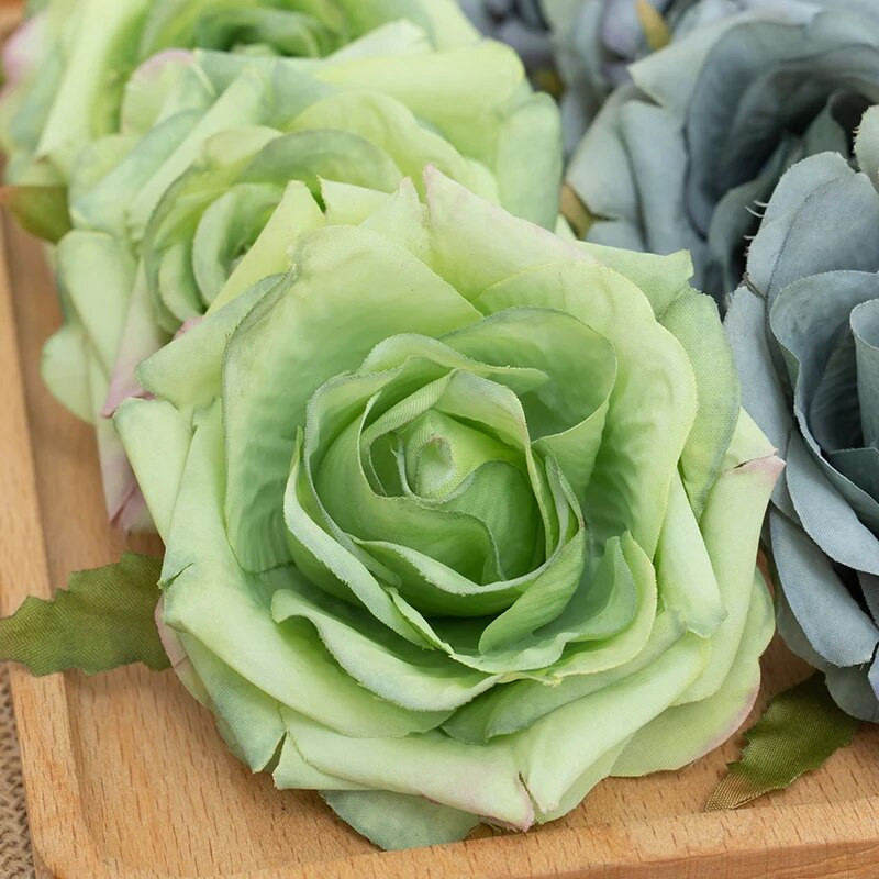 10 komada bijelog svilenog umjetnog cvijeća ruže, glave spomenara za kućno vjenčanje, rođendansku dekoraciju torte, lažni cvijet visoke kvalitete