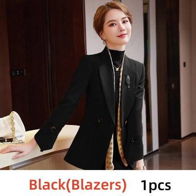 Naiste 2-osaline kontorikomplekt Naiste elegantsed vabaaja ärijoped + laia lõhestatud püksid Naiste riided pidulikud bleiseriga pükskostüümid