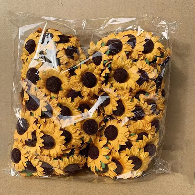 100kom/komplet Umjetni papirnati cvijet od suncokreta 3,5 cm Osušeno cvijeće za vjenčanje Svečana zabava Pakiranje za spomenare DIY dekoracija