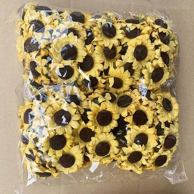 100kom/komplet Umjetni papirnati cvijet od suncokreta 3,5 cm Osušeno cvijeće za vjenčanje Svečana zabava Pakiranje za spomenare DIY dekoracija