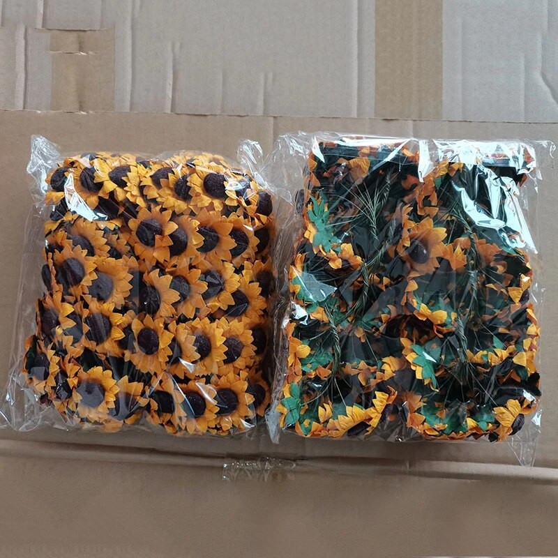 100kom/komplet Umjetni papirnati cvijet od suncokreta 3,5 cm Osušeno cvijeće za vjenčanje Svečana zabava Pakiranje za spomenare DIY dekoracija