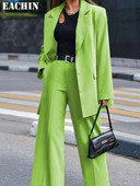 EACHIN Jesenné a zimné nové dámske sako a ochranné nohavice, dvojdielne súpravy, OL jednoradové sako, formálny oblek, rovné nohavice