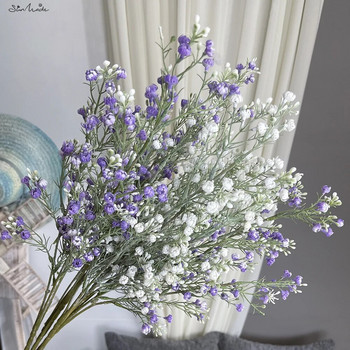 SunMade 3-Fork Babysbreath Branch Πλαστικά Τεχνητά Λουλούδια Διακόσμηση Γάμου Σπίτι Διακόσμηση Ξενοδοχείου Flores Artificales Purple Flore