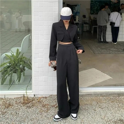 Seksi bandage kratki sako Ženska modna jakna kratkih rukava s urezima Proljeće Jesen Feminino Sreetwear