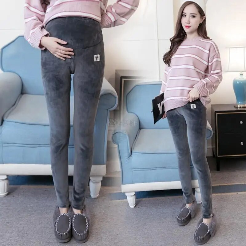 Zimske tajice za trudnice dvostrane baršunaste tajice koje čuvaju toplinu Hlače za trudnice debele trbušnjake od flisa