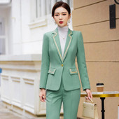 Najnovije proljeće 2023. Elegantna formalna ženska poslovna odijela s hlačama i jaknama Kaput Profesionalna radna odjeća Komplet hlača