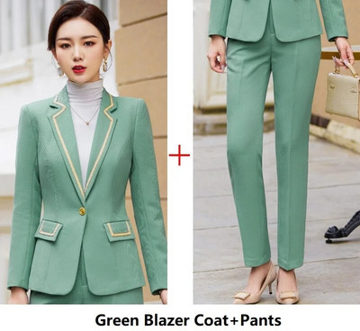 Najnovije proljeće 2023. Elegantna formalna ženska poslovna odijela s hlačama i jaknama Kaput Profesionalna radna odjeća Komplet hlača