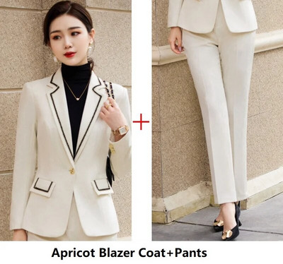 Najnovije proljeće 2023. Elegantna formalna ženska poslovna odijela s hlačama i jaknama Kaput Profesionalna radna odjeća Komplet hlača