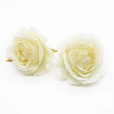 10gab 6cm zīda ziedi mākslīgās rozes dekoratīvais vainags mājas dekorēšanai aksesuāri kāzu līgavas plaukstas locītava dāvanu kastīte piespraude