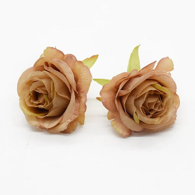 10gab 6cm zīda ziedi mākslīgās rozes dekoratīvais vainags mājas dekorēšanai aksesuāri kāzu līgavas plaukstas locītava dāvanu kastīte piespraude