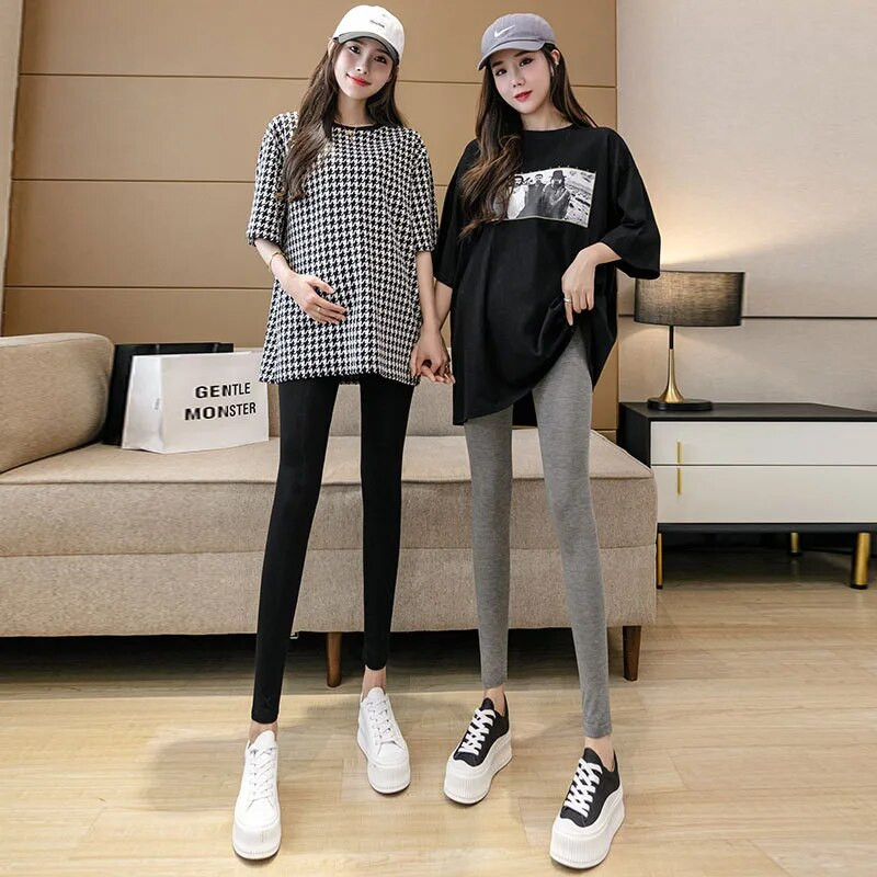 Proljeće i ljeto 2023. Tajice za trudnice visokog struka Rastegnute uske hlače za trudnice Uski bokovi Hlače za trudnice na trbuhu