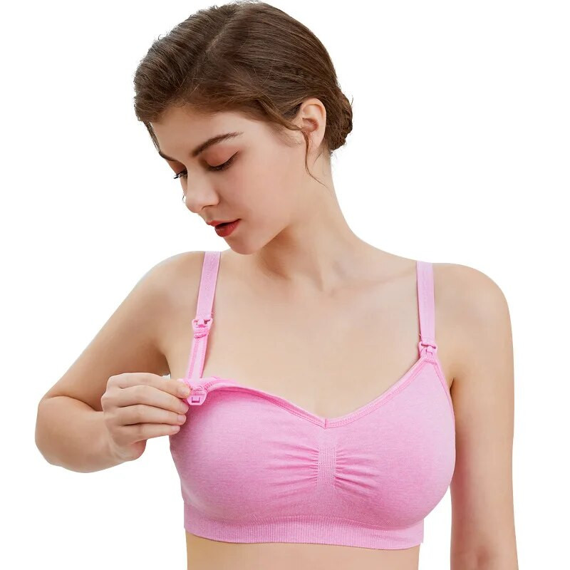 Terhességi ruhák Kismama szoptatós melltartó alsóhuzal nélkül Varrat nélküli alvási szoptatási melltartó Terhes női pulóver alsónemű