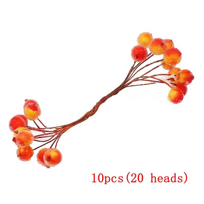 6/10/12/90/130gab Apelsīnu jauktu mākslīgo ziedu ķiršu putekšņlapu ogu saišķis DIY viltus Ziemassvētku kāzu dāvanu kastītes vainagu dekors