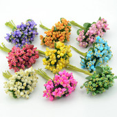 12PCS/lot Pe Mini Dud Umjetni cvijet Prašnik Dekoracija za vjenčanje DIY spomenar Kutija za slatkiše Potrepštine za rukotvorine