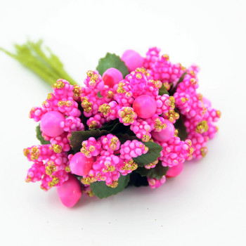12 ΤΕΜ/παρτίδα Pe Mini Mulberry Artificial Flower Stamen Party Στολισμός γάμου DIY Scrapbook Candy Box Craft Supplies