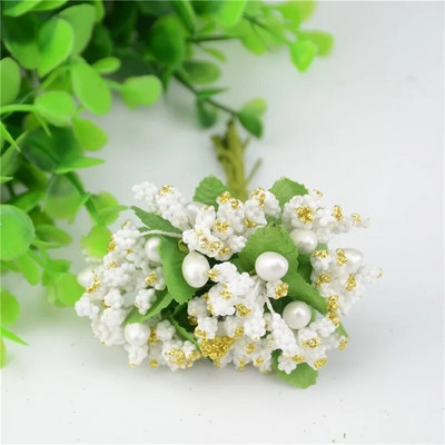 12PCS/lot Pe Mini Dud Umjetni cvijet Prašnik Dekoracija za vjenčanje DIY spomenar Kutija za slatkiše Potrepštine za rukotvorine