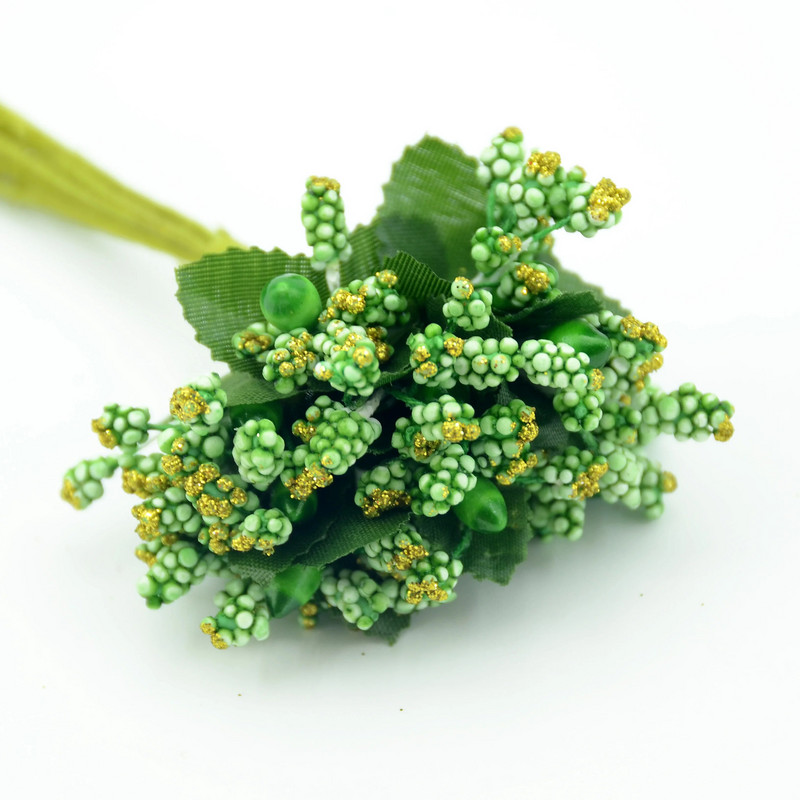 12PCS/lot Pe Mini Dud Umjetni cvijet Prašnik Dekoracija za vjenčanje DIY spomenar Kutija za slatkiše Potrepštine za rukotvorine