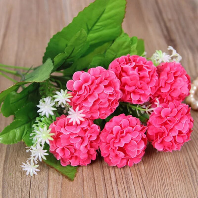 Jauns 9 lielu ziedu galvu simulācijas hortenzijas krizantēmas bumba viltus zīda ziedu kāzu DIY mājas dārza mājas dekorēšanas pušķis