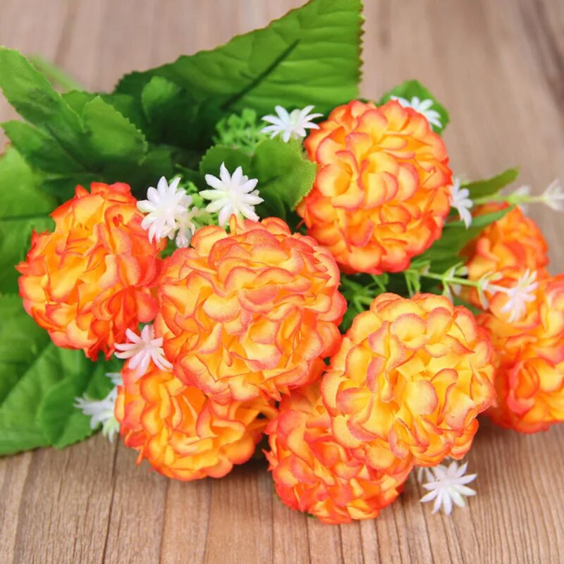 Jauns 9 lielu ziedu galvu simulācijas hortenzijas krizantēmas bumba viltus zīda ziedu kāzu DIY mājas dārza mājas dekorēšanas pušķis