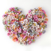 50-100 komada Mini cvjetna glava tratinčice od 2 cm, višebojni svileni umjetni cvijet za zabavu i vjenčanje, ukras za dom. Uradi sam vijenac za glavu