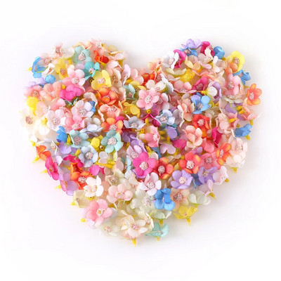 50-100 komada Mini cvjetna glava tratinčice od 2 cm, višebojni svileni umjetni cvijet za zabavu i vjenčanje, ukras za dom. Uradi sam vijenac za glavu