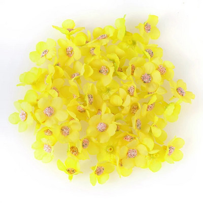 50-100 komada Mini cvjetna glava tratinčice od 2 cm, višebojni svileni umjetni cvijet za zabavu i vjenčanje, ukras za dom. Uradi sam vijenac za glavu