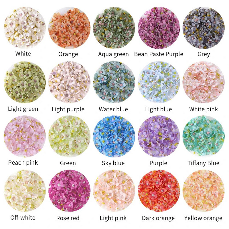 50-100 komada Mini cvjetna glava tratinčice od 2 cm, višebojni svileni umjetni cvijet za zabavu i vjenčanje, ukras za dom. Uradi sam vijenac za glavu