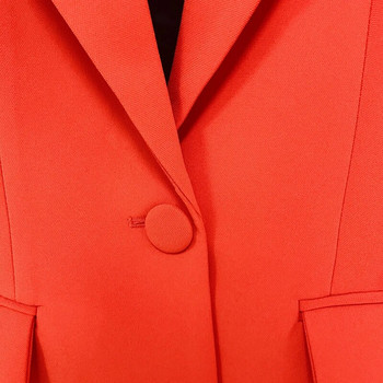 ΚΟΡΥΦΑΙΑΣ ΠΟΙΟΤΗΤΑΣ Τελευταία μόδα 2023 σετ σχεδιαστών Γυναικεία ενδυμασία γραφείου με μονό κουμπί κόκκινο σακάκι παντελόνι Flare