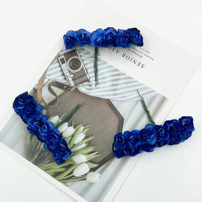 12/36/72gab 2cm mini papīra rozes mākslīgo ziedu pušķis kāzu ballīšu dekorēšanai.