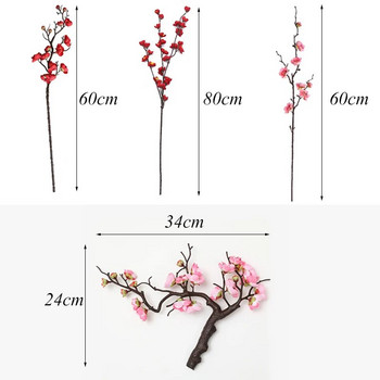 Κομψό κεράσι κόκκινο μεταξωτό λουλούδι κινέζικου στυλ Μικρό χειμωνιάτικο δαμάσκηνο τεχνητό φυτό Plum Blossom Διακόσμηση σπιτιού Γάμος και εκδηλώσεις