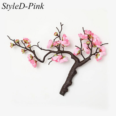 Elegants ķiršu sarkans zīda zieds ķīniešu stilā, mazs ziemas plūmju mākslīgais augs, plūmju zieds, mājas dekors Kāzu ballīte un pasākumi