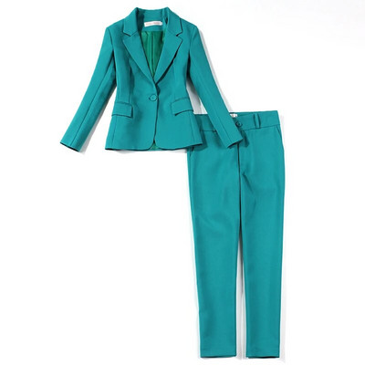 Novi jesenski ženski ljubičasti sako i odijela Odijela s hlačama Ženska odijela Dvodijelni kompleti Odijela s hlačama za žene Korejsko žensko uredsko odijelo