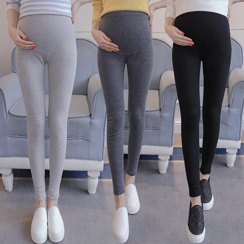 Jesen Zima Trudničke Tople Uske Tajice Trudničke Deblje Hlače Ženske Hlače Odjeća Crno Siva Kaki Odjeća