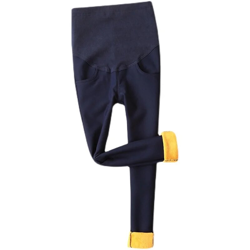 Pamučne i baršunaste tajice za trudnice, janjeći baršun i zadebljani trbuh visokog struka, tople zimske hlače za trudnice