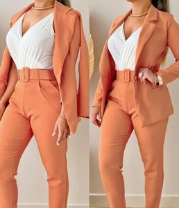 2023 m. rudens madingi moteriški drabužių kostiumai, laisvalaikio marginimas su įpjova apykakle, ilgomis rankovėmis, švarkelio ir ombre kelnių rinkinys Y2k moteriškas