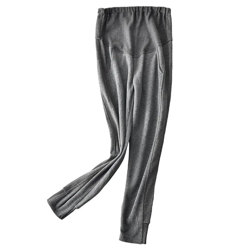 Žiemos nėščioms moterims juodi antblauzdžiai nėščiosioms šiltos minkštos aksominės kelnės Nėštumo vidinės vilnos drabužiai Ropa Mujer Embarazada