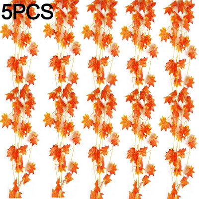 5/1 KOM Umjetna javorova lišća Dekoracija doma Jesenski vijenac od javorovog lišća Vinova loza Dekoracija kućnog vrta od lažnog lišća