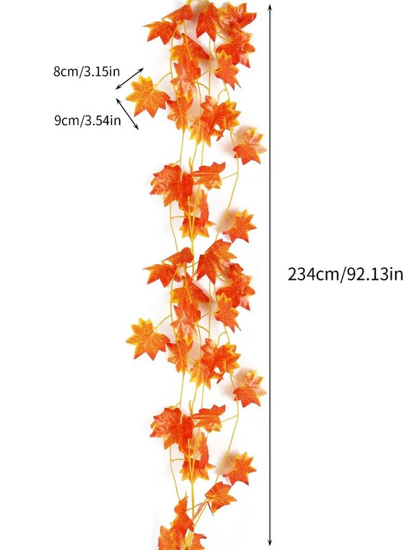 5/1 KOM Umjetna javorova lišća Dekoracija doma Jesenski vijenac od javorovog lišća Vinova loza Dekoracija kućnog vrta od lažnog lišća