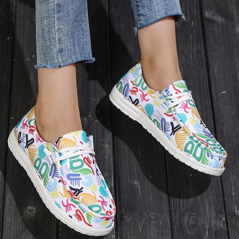 Boho Jacquard Sox Kingad Naiste šikid lõuendist tossud naistele 2022 uued venivad püksid ülikerged ja lamedad laiskpaat Zapatos