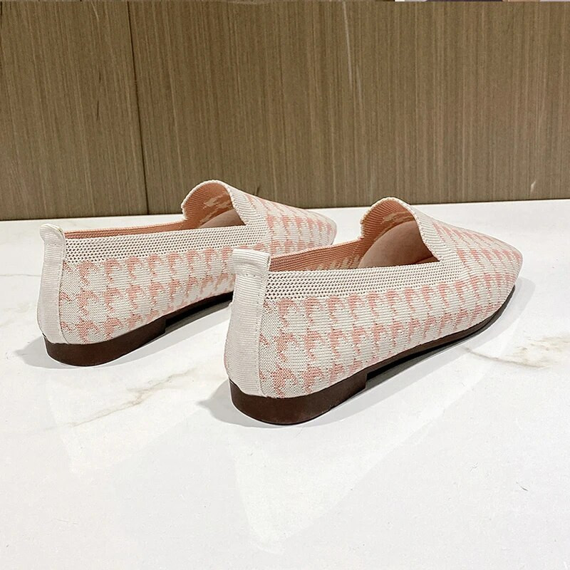 Ženske mokasine Pletene natikače Proljetne ravne mokasine Ženske široke kroje Zapatos De Mujer