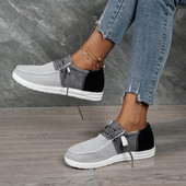 Sieviešu audekla dzīvokļi, slīdoši uz Mujer Zapatillas Sieviešu ķepas, neformālas, elpojošas, vulkanizētas kedas Īpaši vieglas slinkas laivas Zapatos