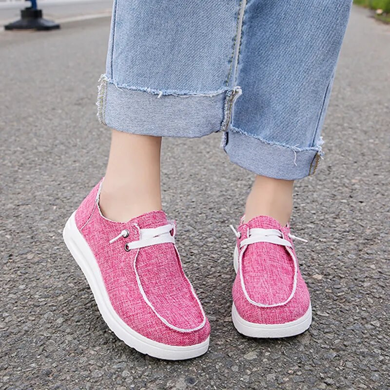 Sieviešu audekla dzīvokļi, slīdoši uz Mujer Zapatillas Sieviešu ķepas, neformālas, elpojošas, vulkanizētas kedas Īpaši vieglas slinkas laivas Zapatos