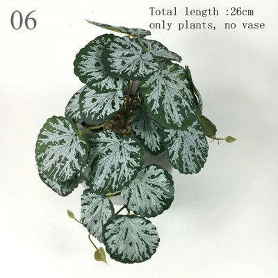 1 gab. Mākslīgais augs zaļo diļļu ziedu rotangpalmas lapu ballīte Mājas dekors Bruņurupuča lapu kāzu festivāla dekorēšana viltoti ziedi