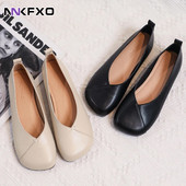 Plakanie kurpes Jaunas rudens ādas sieviešu plakanas apavi, liela izmēra 34-40 sieviešu ikdienas apavi Vc4349