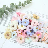 Daudzkrāsains 3 cm jasmīna ziedu galviņa Mini mākslīgie margrietiņu ziedi kāzu mājas dekorēšanai Ziemassvētku vainags Scrapbooking Amatniecība