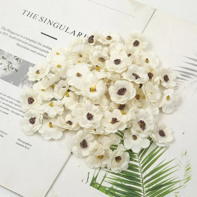 Daudzkrāsains 3 cm jasmīna ziedu galviņa Mini mākslīgie margrietiņu ziedi kāzu mājas dekorēšanai Ziemassvētku vainags Scrapbooking Amatniecība