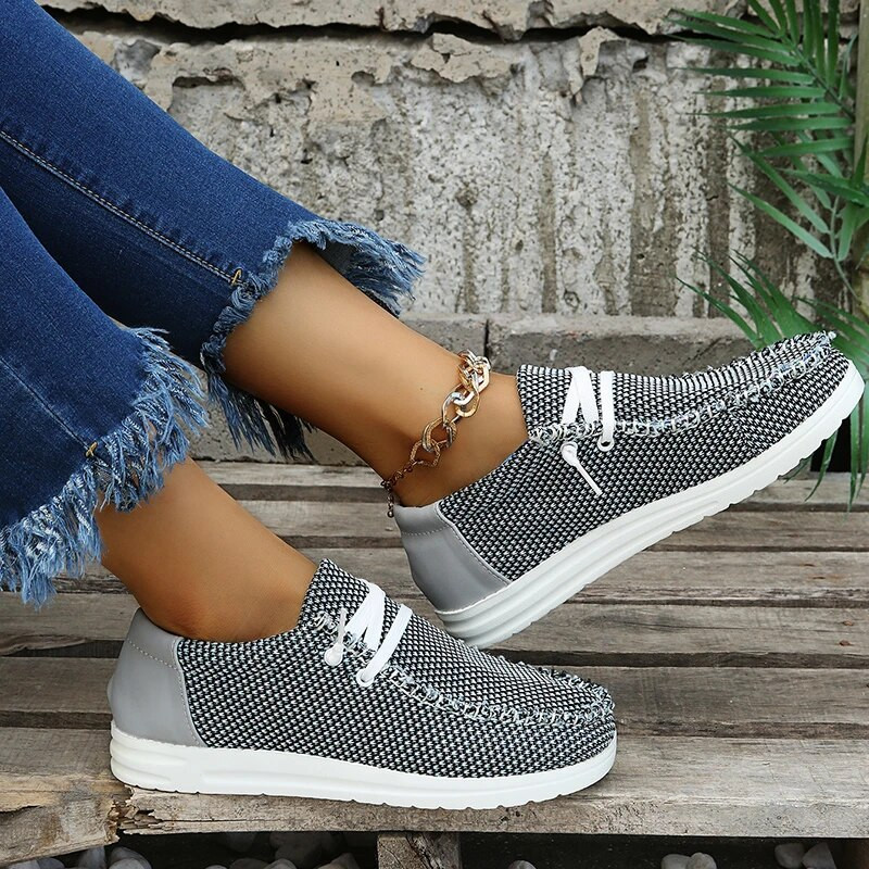 Nove ženske cipele Tenisice Pletene mrežaste ravne cipele Velike veličine Ženske natikače Mujer Zapatill Ležerne ljetne ženske tenisice Ženske