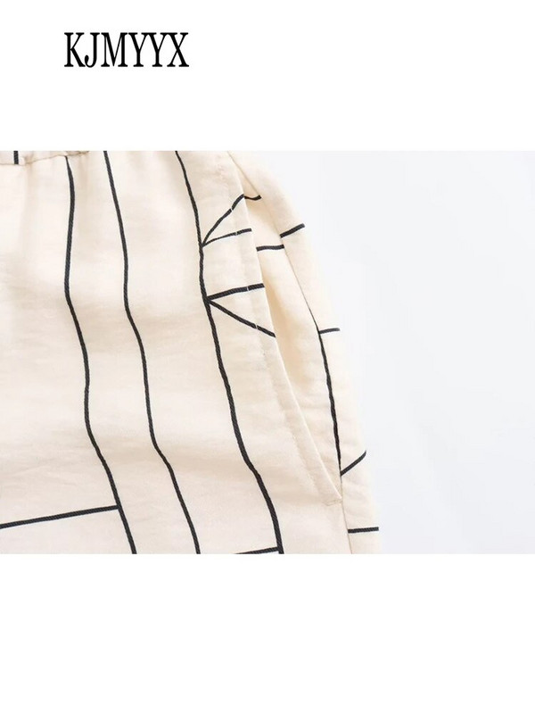 KJMYYX bikškostīms 2023. gada jauns vasaras sieviešu modes ģeometri biroja žakete, brīva sieviešu jaka, ikdienas bikses ar augstu vidukli