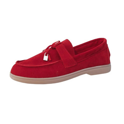 Klasiski pastaigu kurpes Sieviešu mākslīgās zamšādas mokasīni Sieviešu slēdzenes ar bārkstīm dekoru Laivu apavi ikdienišķas, uzvelkamas, plakanas Zapatos De Mujer